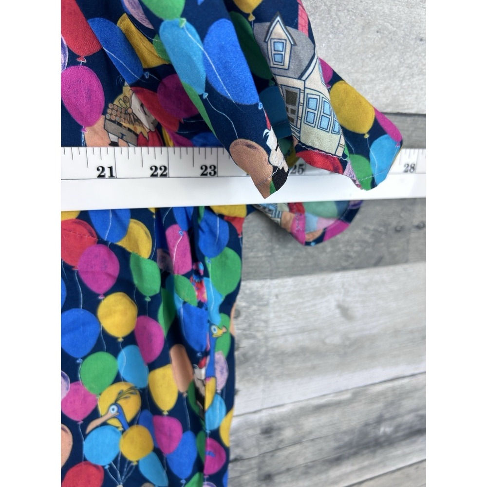 Disney Pixar Her Universe UP Balloons Colorful Size 2 Button Up Shirt Rayon - Picture 5 of 7